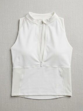 CALIA Women’s White Performance Zip-Front Tank